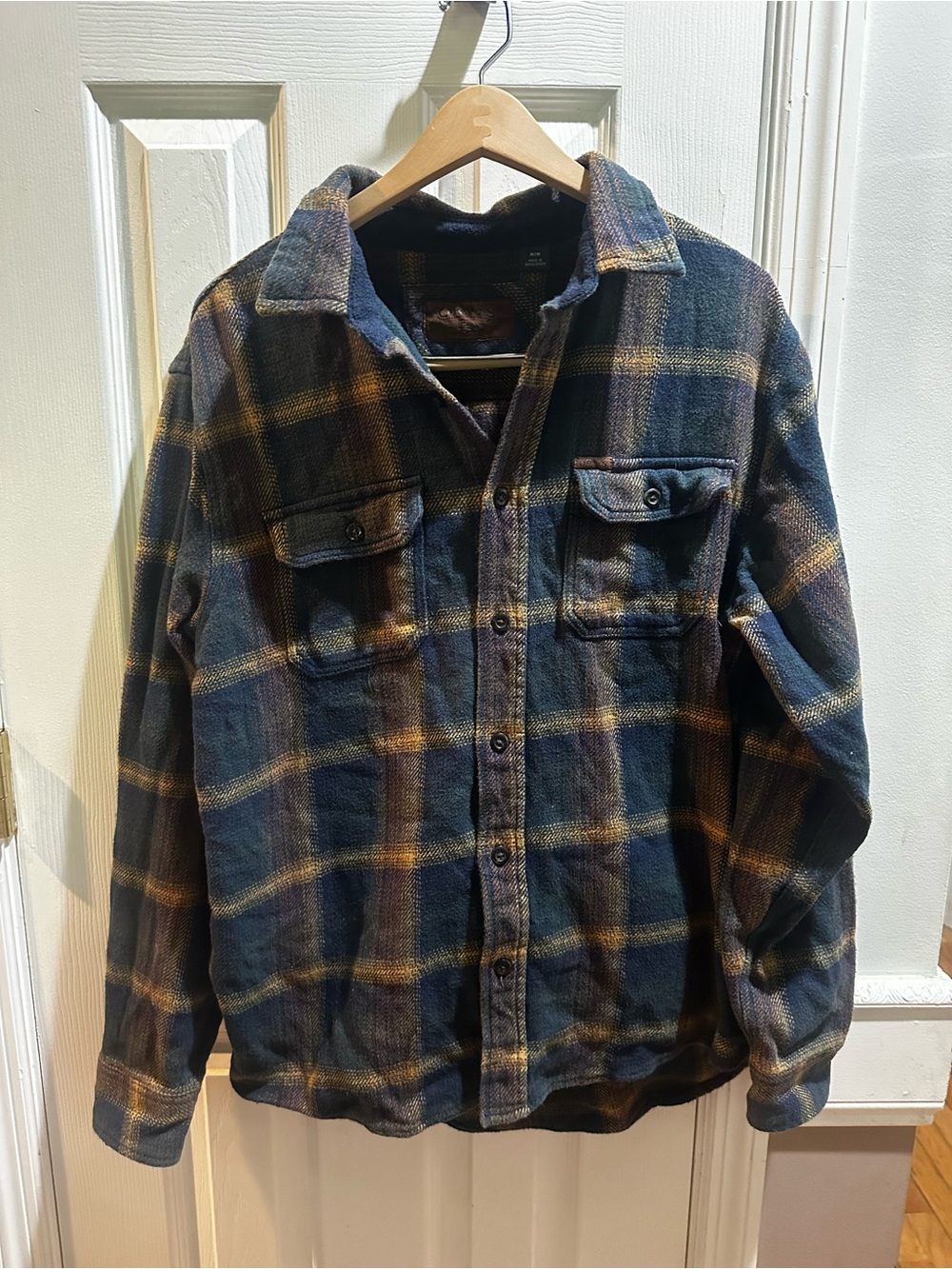 Orvis Heavyweight Flannel Shirt Jacket Outdoors Plaid Med